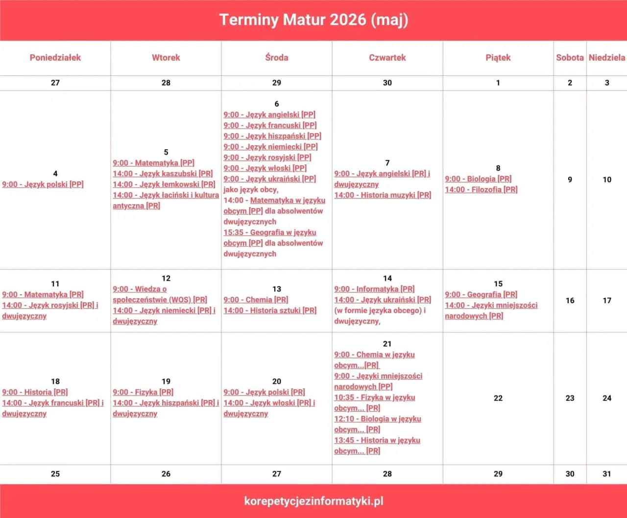 Matura 2026: Daty, harmonogram, plan nauki i jak pokonać stres